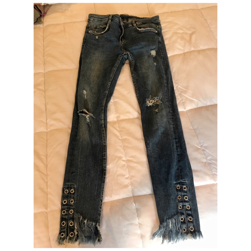 ZARA - distressed, frayed Skinny Jeans